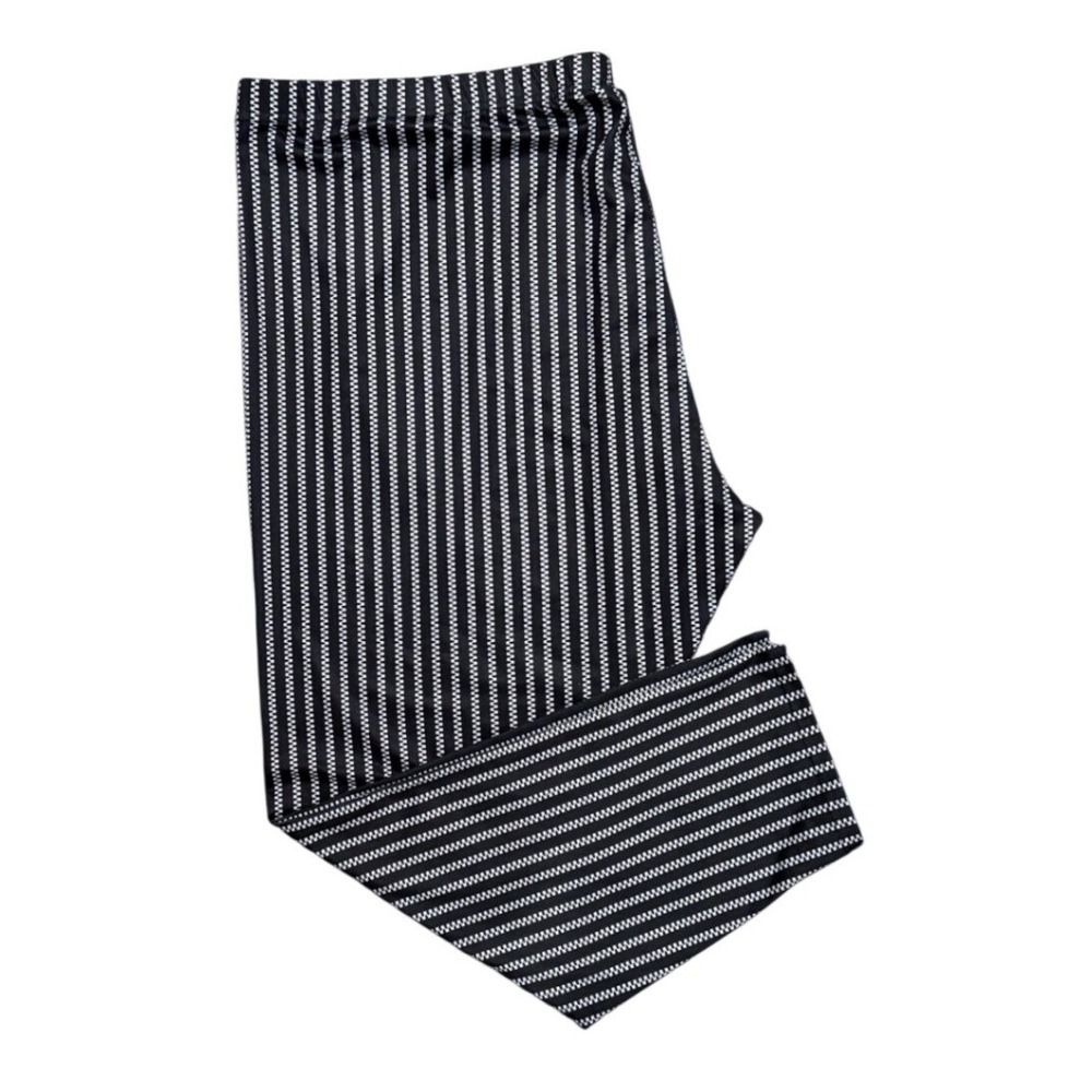 Black White Striped High Waisted Leggings Plus Size 6X Geometric Zigzag Pattern